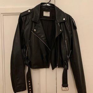 Bershka Cropped Leather Jacket